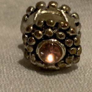 NWOT 925 Silver Charm with Pink Crystals